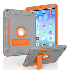 Coque Contour Silicone et Plastique Housse Etui Mat avec Support YJ1 pour Apple iPad Air 3 Orange