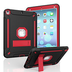 Coque Contour Silicone et Plastique Housse Etui Mat avec Support YJ1 pour Apple iPad Air 3 Rouge et Noir