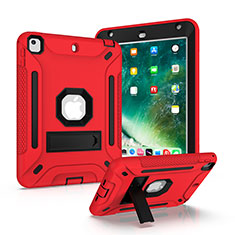 Coque Contour Silicone et Plastique Housse Etui Mat avec Support YJ1 pour Apple iPad Mini 4 Rouge