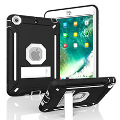 Coque Contour Silicone et Plastique Housse Etui Mat avec Support YJ1 pour Apple iPad Mini Noir