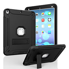 Coque Contour Silicone et Plastique Housse Etui Mat avec Support YJ1 pour Apple iPad Pro 10.5 Noir