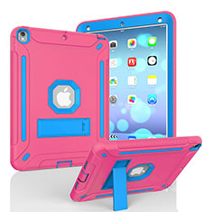 Coque Contour Silicone et Plastique Housse Etui Mat avec Support YJ1 pour Apple iPad Pro 10.5 Rose Rouge