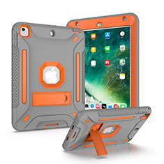 Coque Contour Silicone et Plastique Housse Etui Mat avec Support YJ2 pour Apple iPad Mini 4 Gris