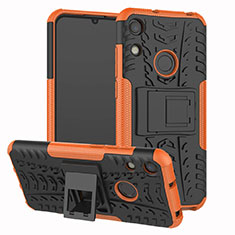 Coque Contour Silicone et Plastique Housse Etui Mat avec Support Z01 pour Huawei Y6s Orange