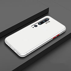 Coque Contour Silicone et Plastique Housse Etui Mat D01 pour Xiaomi Mi Note 10 Blanc