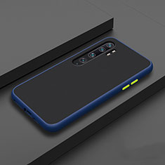 Coque Contour Silicone et Plastique Housse Etui Mat D01 pour Xiaomi Mi Note 10 Pro Bleu