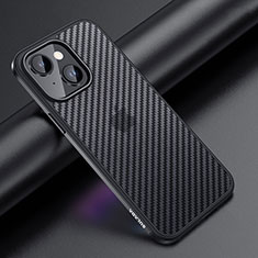 Coque Contour Silicone et Plastique Housse Etui Mat LD1 pour Apple iPhone 15 Plus Noir