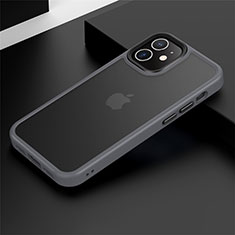 Coque Contour Silicone et Plastique Housse Etui Mat N01 pour Apple iPhone 12 Gris