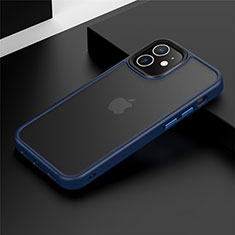 Coque Contour Silicone et Plastique Housse Etui Mat N01 pour Apple iPhone 12 Mini Bleu