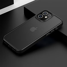 Coque Contour Silicone et Plastique Housse Etui Mat N01 pour Apple iPhone 12 Mini Noir