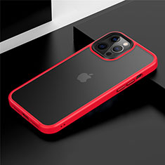 Coque Contour Silicone et Plastique Housse Etui Mat N01 pour Apple iPhone 12 Pro Max Rouge