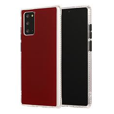 Coque Contour Silicone et Plastique Housse Etui Mat N02 pour Samsung Galaxy Note 20 5G Vin Rouge