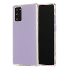 Coque Contour Silicone et Plastique Housse Etui Mat N02 pour Samsung Galaxy Note 20 5G Violet Clair