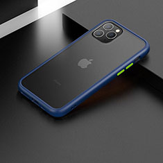 Coque Contour Silicone et Plastique Housse Etui Mat pour Apple iPhone 11 Pro Bleu