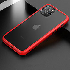 Coque Contour Silicone et Plastique Housse Etui Mat pour Apple iPhone 11 Pro Rouge