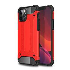 Coque Contour Silicone et Plastique Housse Etui Mat pour Apple iPhone 12 Pro Max Rouge