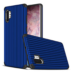 Coque Contour Silicone et Plastique Housse Etui Mat pour Samsung Galaxy Note 10 Plus 5G Bleu