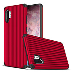 Coque Contour Silicone et Plastique Housse Etui Mat pour Samsung Galaxy Note 10 Plus 5G Rouge