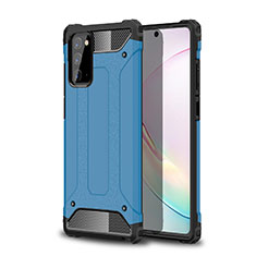 Coque Contour Silicone et Plastique Housse Etui Mat pour Samsung Galaxy Note 20 Plus 5G Bleu Ciel
