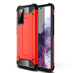 Coque Contour Silicone et Plastique Housse Etui Mat pour Samsung Galaxy S20 FE 4G Rouge