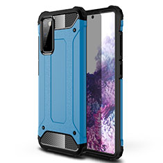 Coque Contour Silicone et Plastique Housse Etui Mat pour Samsung Galaxy S20 Lite 5G Bleu Ciel