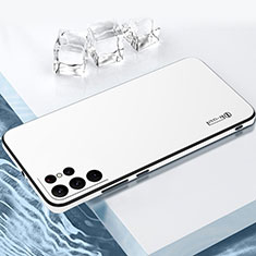 Coque Contour Silicone et Plastique Housse Etui Mat pour Samsung Galaxy S22 Ultra 5G Blanc