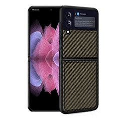 Coque Contour Silicone et Plastique Housse Etui Mat pour Samsung Galaxy Z Flip3 5G Or