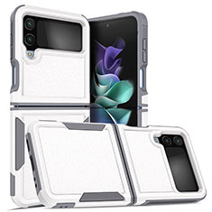 Coque Contour Silicone et Plastique Housse Etui Mat pour Samsung Galaxy Z Flip4 5G Blanc
