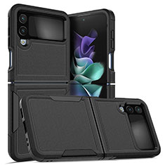 Coque Contour Silicone et Plastique Housse Etui Mat pour Samsung Galaxy Z Flip4 5G Noir