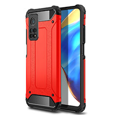 Coque Contour Silicone et Plastique Housse Etui Mat pour Xiaomi Mi 10T 5G Rouge
