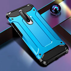 Coque Contour Silicone et Plastique Housse Etui Mat pour Xiaomi Poco X2 Bleu Ciel