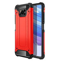 Coque Contour Silicone et Plastique Housse Etui Mat pour Xiaomi Poco X3 Pro Rouge