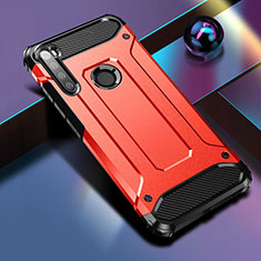 Coque Contour Silicone et Plastique Housse Etui Mat pour Xiaomi Redmi Note 8 (2021) Rouge