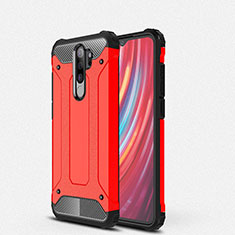 Coque Contour Silicone et Plastique Housse Etui Mat pour Xiaomi Redmi Note 8 Pro Rouge