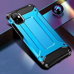 Coque Contour Silicone et Plastique Housse Etui Mat R01 pour Apple iPhone 11 Bleu