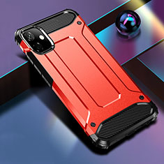 Coque Contour Silicone et Plastique Housse Etui Mat R01 pour Apple iPhone 11 Rouge