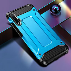 Coque Contour Silicone et Plastique Housse Etui Mat R01 pour Huawei Nova 5 Pro Bleu Ciel