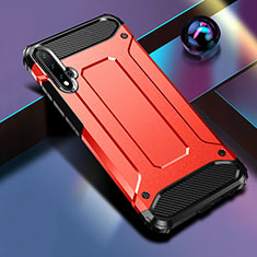 Coque Contour Silicone et Plastique Housse Etui Mat R01 pour Huawei Nova 5 Pro Rouge