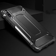 Coque Contour Silicone et Plastique Housse Etui Mat R01 pour Samsung Galaxy A70 Noir