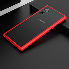 Coque Contour Silicone et Plastique Housse Etui Mat R01 pour Samsung Galaxy Note 10 5G Rouge