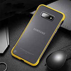 Coque Contour Silicone et Plastique Housse Etui Mat R01 pour Samsung Galaxy S10e Jaune