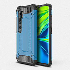 Coque Contour Silicone et Plastique Housse Etui Mat R01 pour Xiaomi Mi Note 10 Bleu Ciel