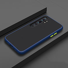 Coque Contour Silicone et Plastique Housse Etui Mat R02 pour Xiaomi Mi Note 10 Bleu