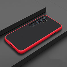 Coque Contour Silicone et Plastique Housse Etui Mat R02 pour Xiaomi Mi Note 10 Pro Rouge