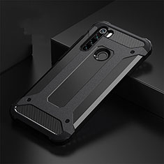 Coque Contour Silicone et Plastique Housse Etui Mat R02 pour Xiaomi Redmi Note 8 (2021) Noir
