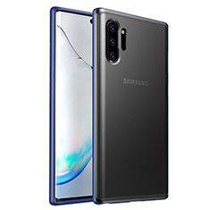 Coque Contour Silicone et Plastique Housse Etui Mat R03 pour Samsung Galaxy Note 10 Plus 5G Bleu