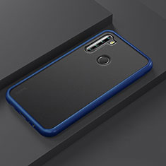 Coque Contour Silicone et Plastique Housse Etui Mat R03 pour Xiaomi Redmi Note 8 Bleu