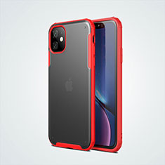 Coque Contour Silicone et Plastique Housse Etui Mat T01 pour Apple iPhone 11 Rouge