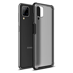 Coque Contour Silicone et Plastique Housse Etui Mat U01 pour Samsung Galaxy F12 Noir