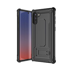 Coque Contour Silicone et Plastique Housse Etui Mat U01 pour Samsung Galaxy Note 10 Noir
